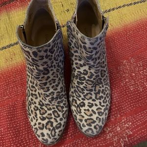 Leopard print Lucky brand booties.